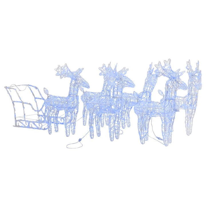 vidaXL Weihnachtsdekoration Rentiere mit Schlitten Beleuchtet Dekofigur Weihnachtsdeko Figur Weihnac