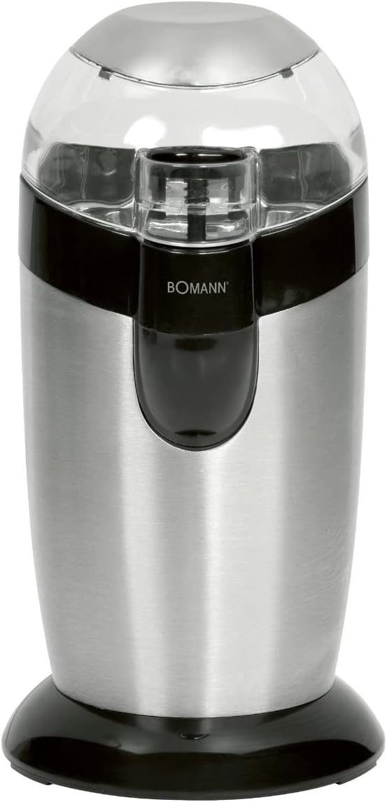 Bomann elektrische Kaffeemühle, Kaffeemühle mit Edelstahlschlagmesser, Fassungsvermögen 40 g, 120-Wa