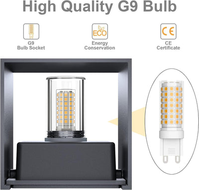 Klighten 4 Stücke LED Wandleuchte Aussen/Innen Wandlampe Kaltes Weiss 6000K, Modern Up Down Design 9