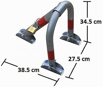 SNS SAFETY LTD Parkplatzsperre Klappbar, aus verzinktem Stahlrohr 32 mm, mit 3 Beinen, Vorhängeschlo