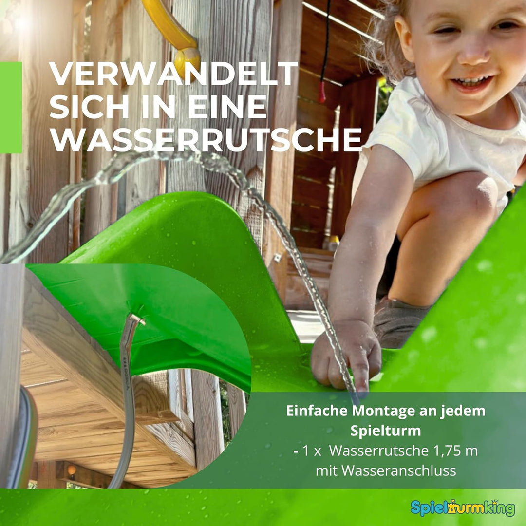 Kinder Stabile Wasserrutsche, Alternative zu Indoor Spielgeräten, 1,75 Meter lang, Rutsche für den G