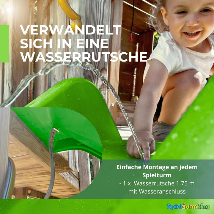Kinder Stabile Wasserrutsche, Alternative zu Indoor Spielgeräten, 1,75 Meter lang, Rutsche für den G