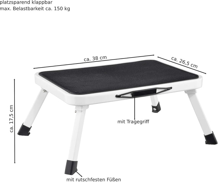 Gravidus einstufiger Tritt Tritthocker Klapptritt Hocker platzsparend klappbar