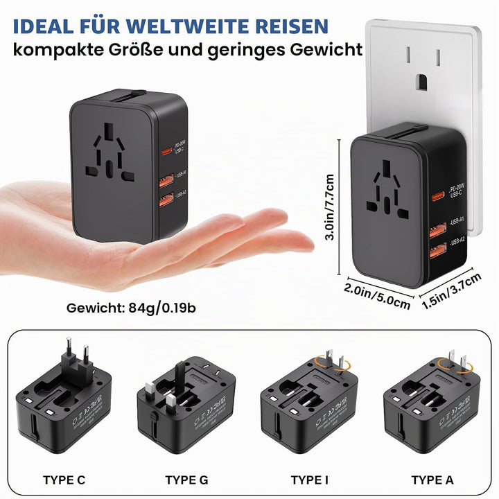 EFISH DC 5V 2.4A 24W Netzteil, Adaptateur Prise Universelle