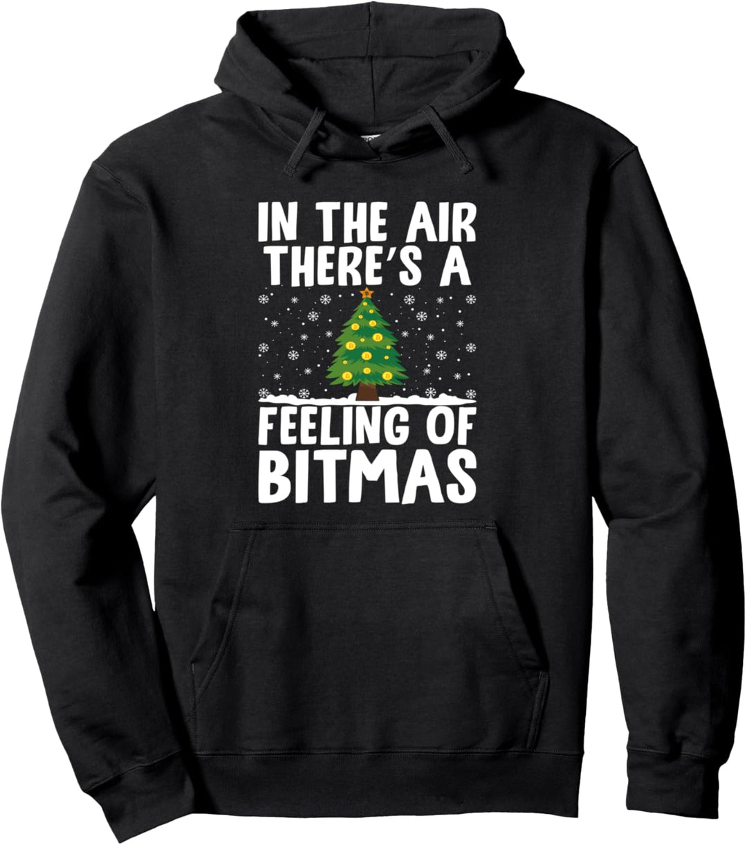 In der Luft gibt es ein Gefühl von Bitmas Christmas Tree Crypto Pullover Hoodie