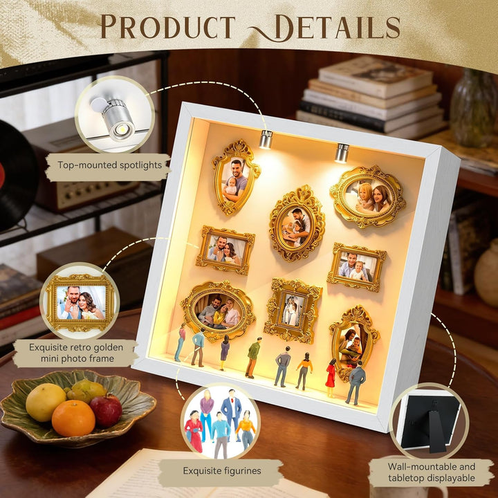 DIY Mini Museum Silhouetten Box mit LED, Mini Bilderrahmen, Museum of us, Mini Museum Bilderrahmen m