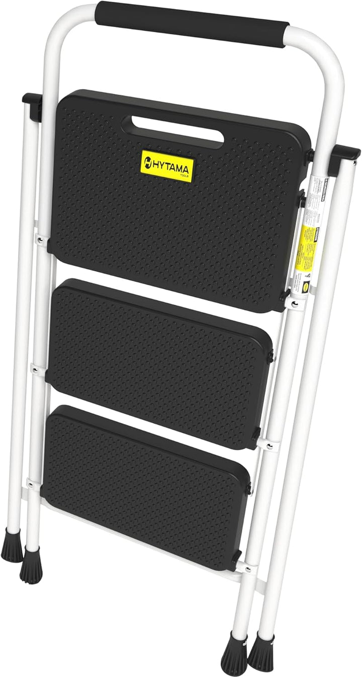 HYTAMA Klapphocker mit breitem, rutschfestem Pedal, robuste Stahlleiter, bequemer Griff, leicht, tra