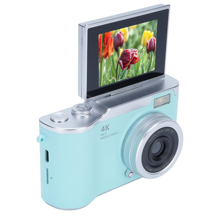 Zunate 48MP 1080P Digitalkamera, Autofokus Vlogging Kamera mit 2.4" Flip Screen und 18X Zoom, eingeb