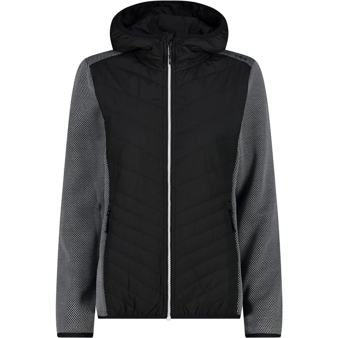 CMP Damen Hybrid Hoodie Jacke Fleecejacke Fleecepullover 34 Schwarz, 36