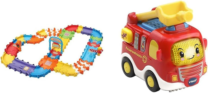 Vtech 80-524404 TUT TUT Baby Flitzer - Strassenset Deluxe, Babyautos, Mehrfarbig & 80-514004 TUT TUT