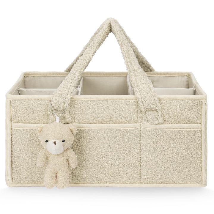 Baby Windel Caddy Organizer, Windel Organizer, Plüsch Baby Diaper Caddy mit Fächern & Griffen, Off-W