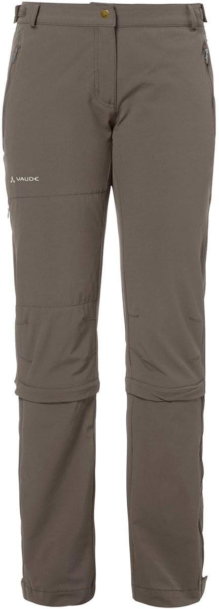 VAUDE Damen Wanderhose Trekkinghodeose Farley Stretch Capri T-Zip II braun Coconut 38, Coconut 38