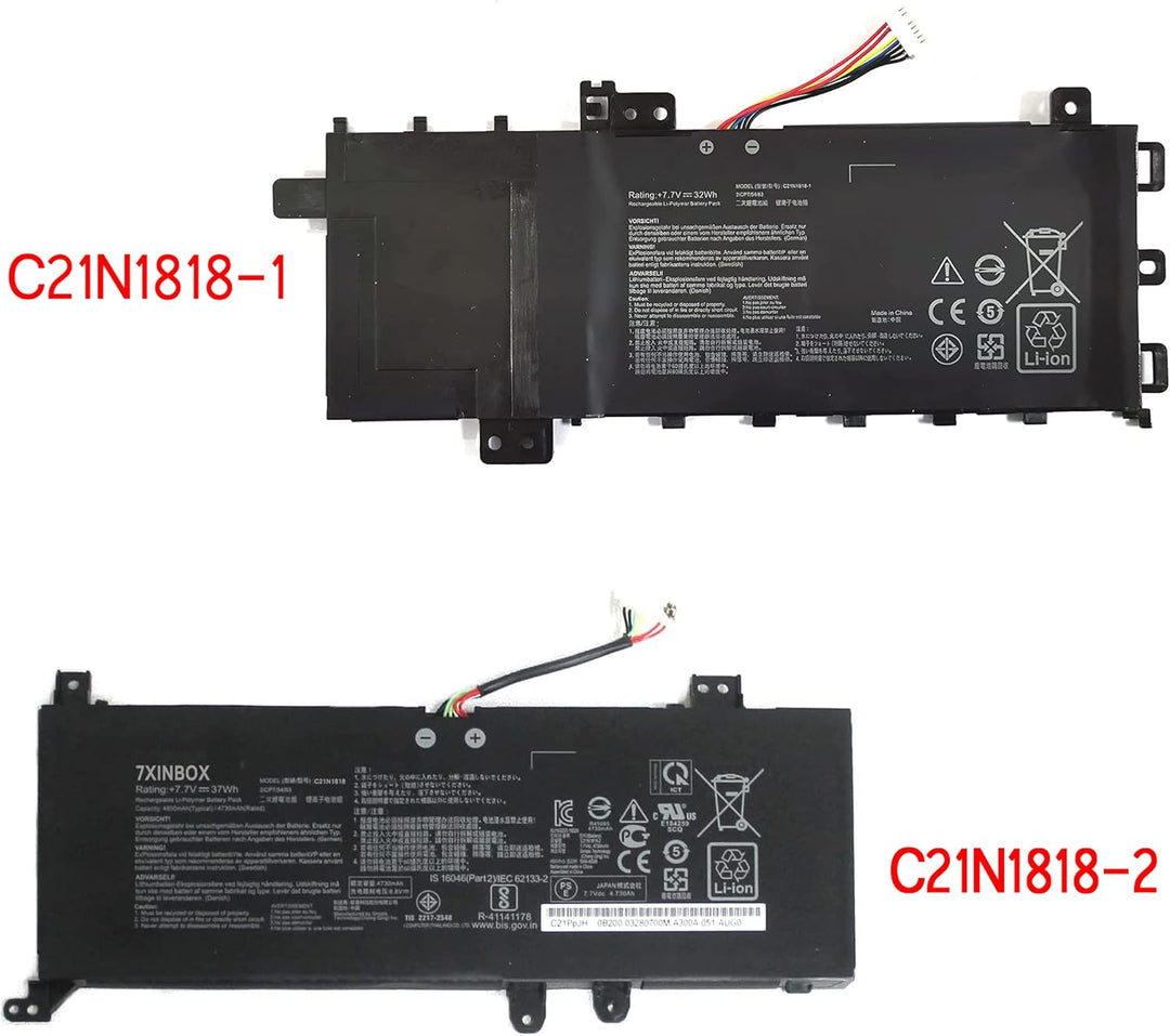 7xinbox 7.7V 32Wh C21N1818 C21N1818-1 0B200-03190800 Laptop Akku Ersatz für ASUS A412FA X412FJ F512F