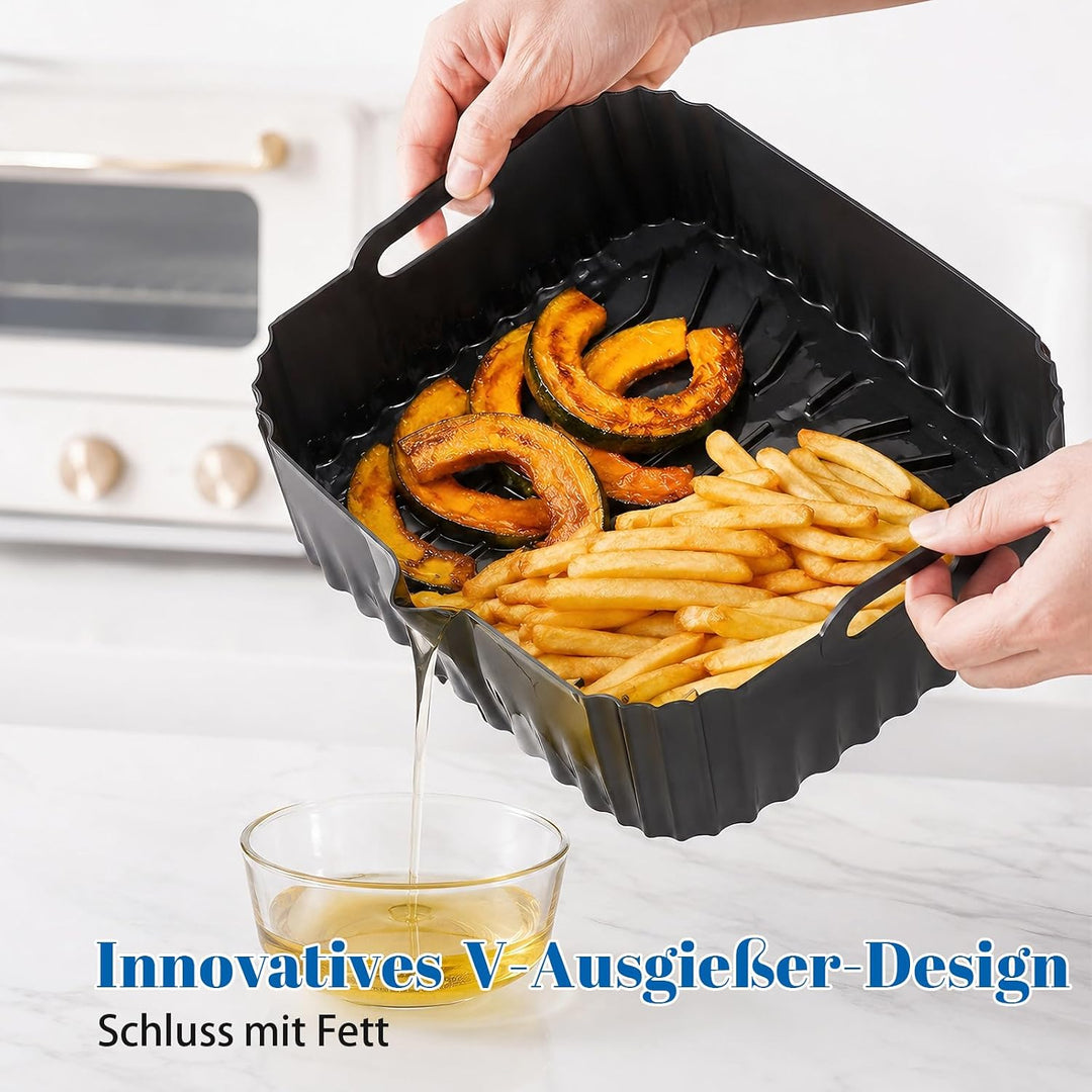 Airfryer Zubehör - Heissluftfritteuse Zubehör für COSORI Iconic Single 6,2L | SE601S, Silikonform He