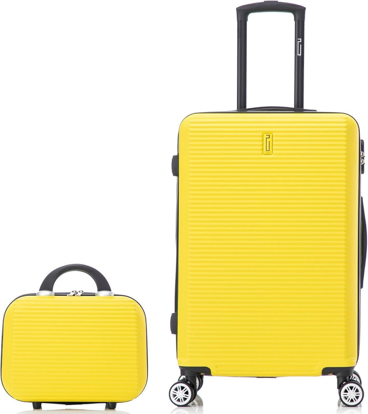 CELIMS - Mittlerer Reisekoffer mit Kosmetikkoffer 30 cm, Hartschale mit 4 Rollen, leicht, Aufgabegep