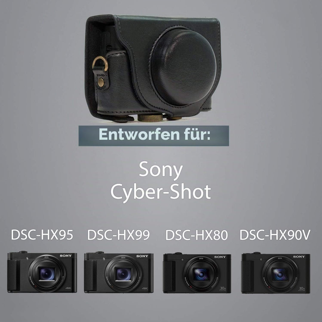 MegaGear MG596 Sony Cyber-shot DSC-HX99, DSC-HX95, DSC-HX90V, DSC-HX80 Ever Ready Leder Kameratasche