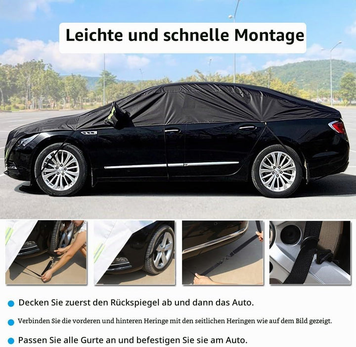 Halbgarage für Auto Windschutzscheibe Abdeckplane Winter Sommer Autoabdeckung wasserdicht Auto halbg