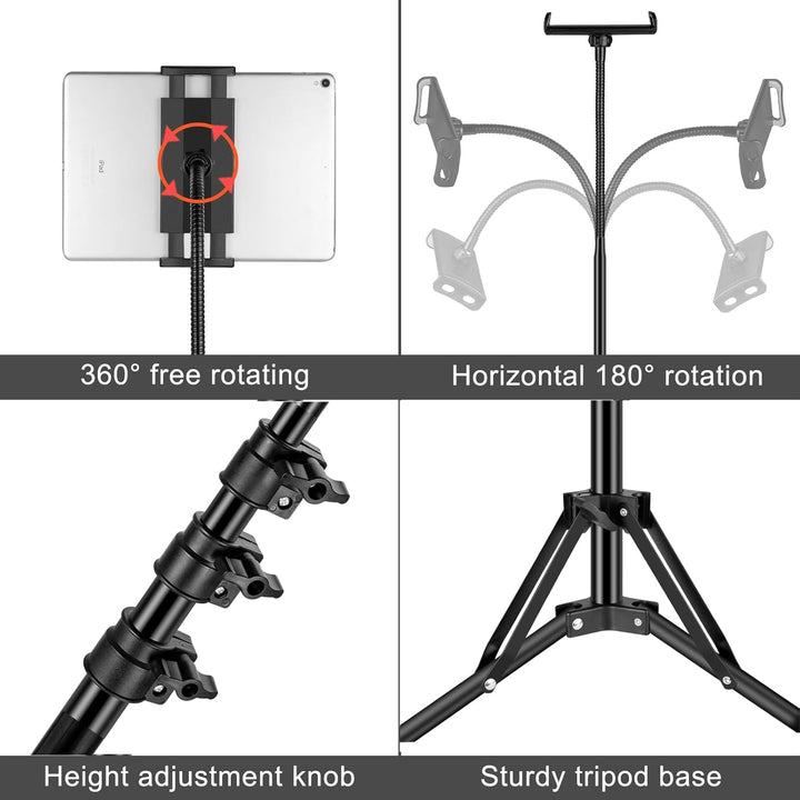 Tablet Stativ Halterung, Tablet Ständer - Höhenverstellbar bis 67” Halter Stativ für 2023 iPad Air M