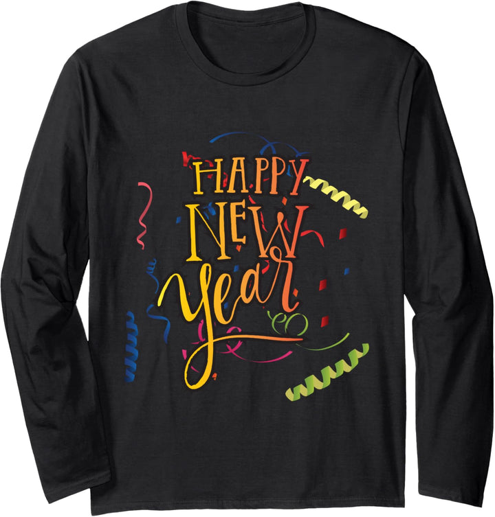 Happy New Year 2022 Outfit für Silvester Party Neujahr Langarmshirt