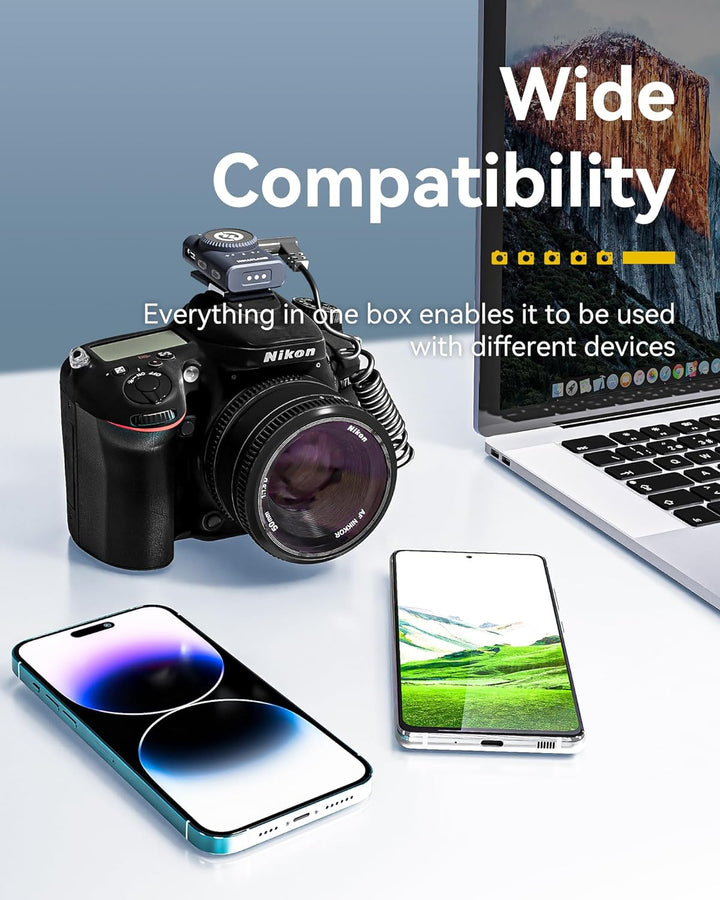 Hollyland Lark M2 Wireless Lavalier Mikrofon (2TX+1RX) für Kamera, iPhone, Android, PC, 48kHz/24 bit