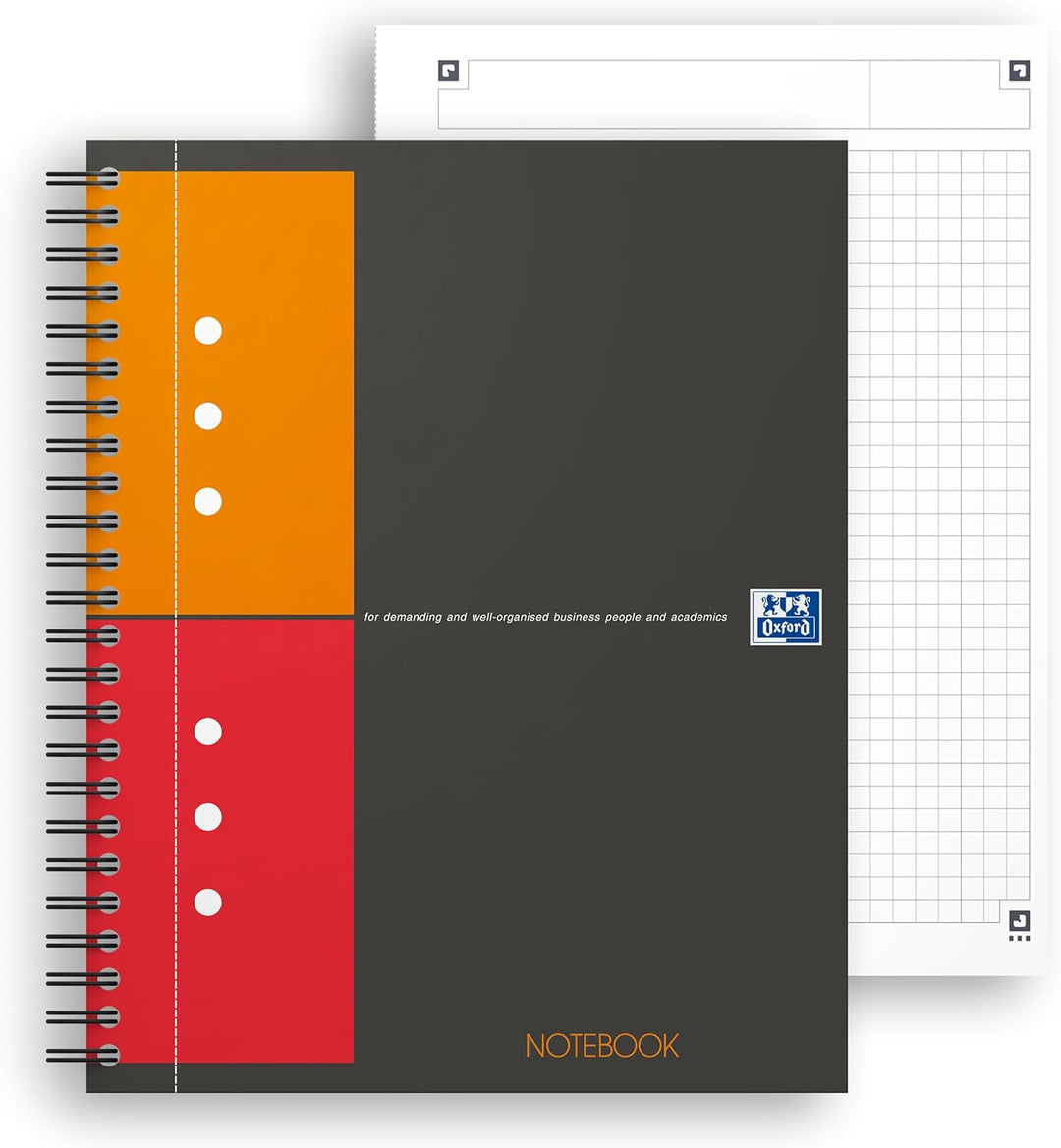 Oxford Notebook International A5, kariert, 160 Seiten, stabiler Kartondeckel, 5 Stück A5 5 Stück kar