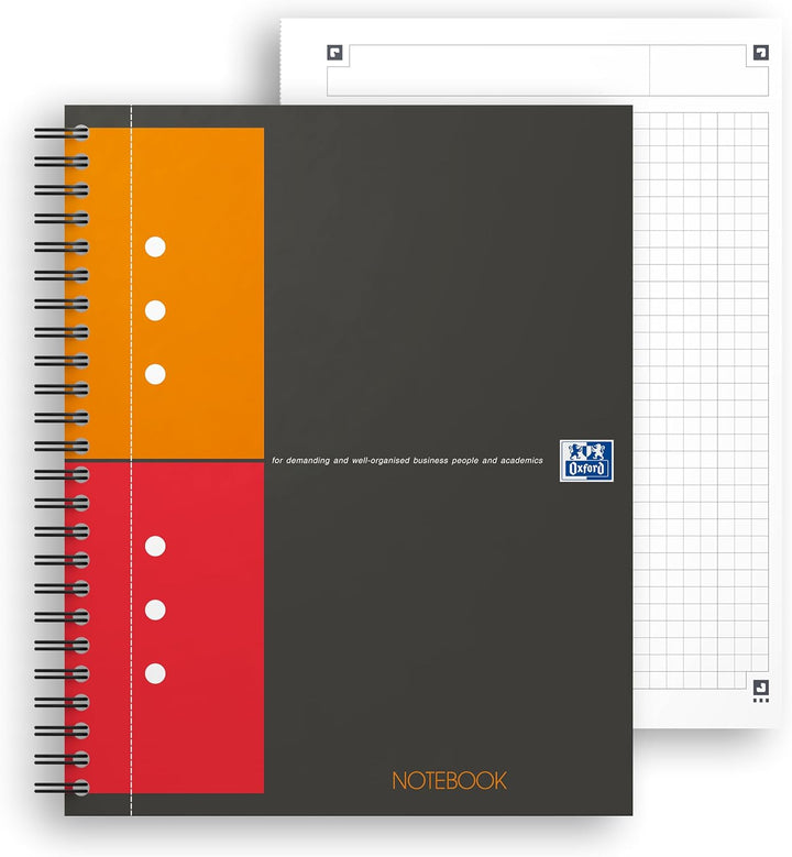 Oxford Notebook International A5, kariert, 160 Seiten, stabiler Kartondeckel, 5 Stück A5 5 Stück kar