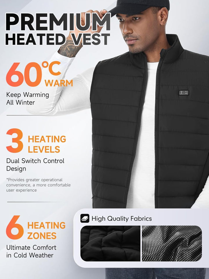 Beheizbare Weste, Heizweste für Damen Herren, Beheizte Jacke, Heizjacke mit Powerbank, 7.4V/5.0V Wär