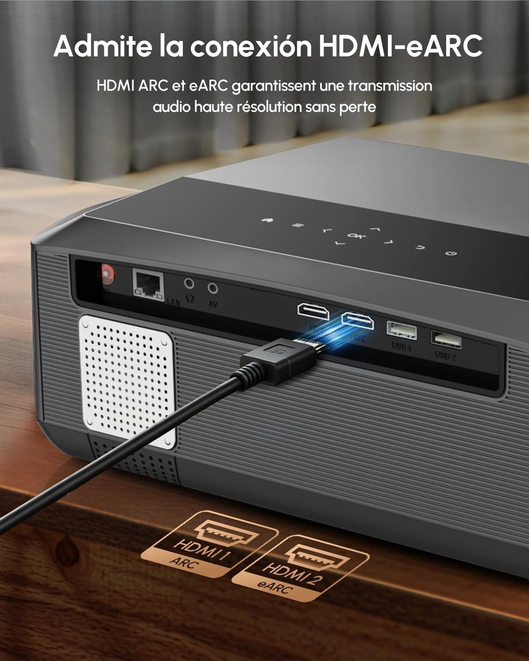 4K Smart Beamer Tageslicht mit Zertifizierten Apps, 2300 ANSI LED Projektor, DB-Audio, Autofokus, Wi