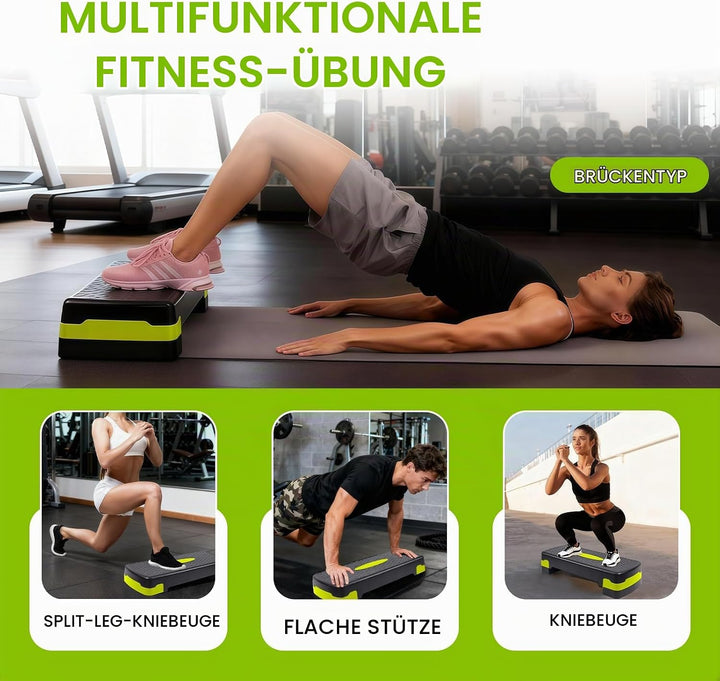 Aerobic Steppbrett,Stepper für Zuhause,Rutschfestes Trainingsgerät für Cardio, Fitness,Höhenverstell