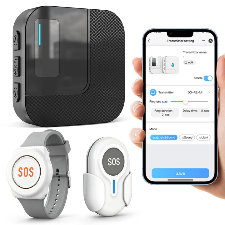 DAYTECH Notrufknopf für Senioren auf Handy, WiFi Tuya Smart Senioren Notfallknopf Alert System, Haus