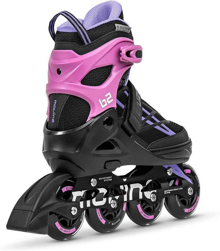 Movino Inline Skates Cruzer B3 Verstellbare Rollschuhe Damen Mädchen Jungen Inliner für Erwachsene m