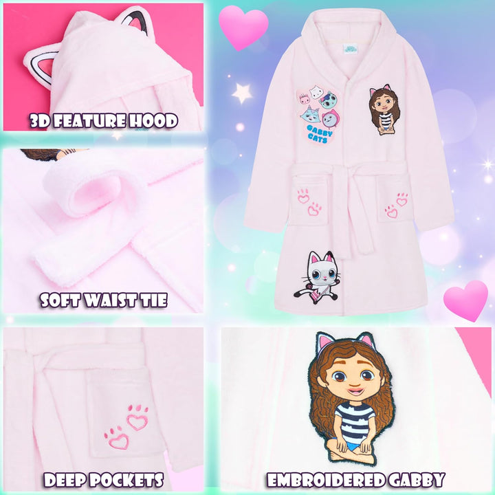Get Trend Bademantel Mädchen, Flauschig mit Prints von Stitch und Angel, Barbie, Disney Prinzessinne