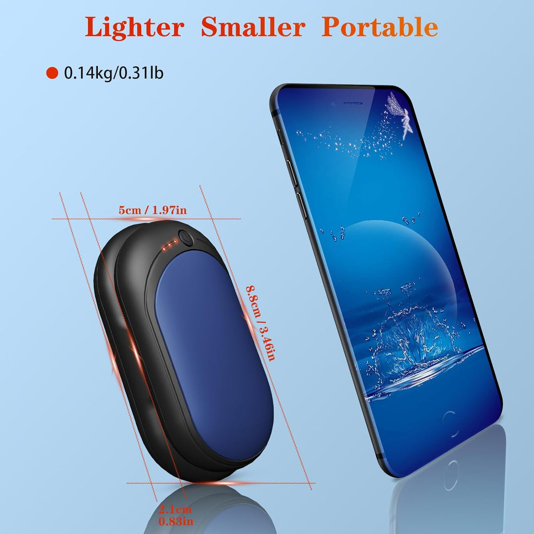 Elektrischer Handwärmer,Handwärmer Wiederaufladbar 2er Set mit 6000mAh,Taschenwärmer USB-Kabeln,3 He