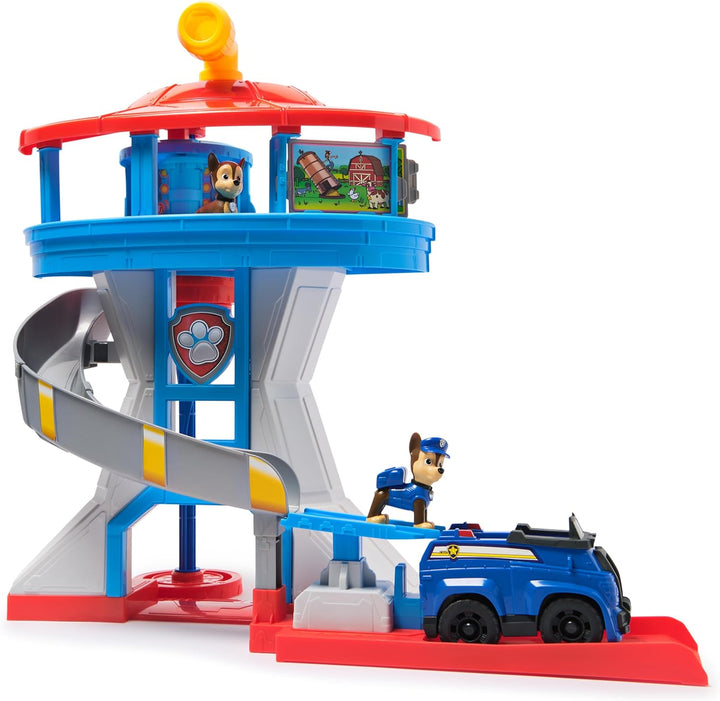 PAW PATROL - Lookout Tower (2025), über 50 cm hoch, Hauptquartier Spielset mit 1 Basis Polizei-Fahrz