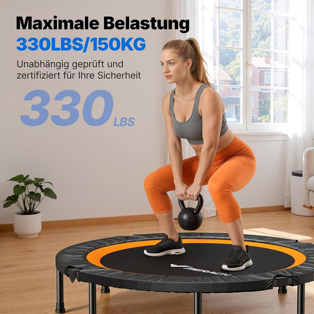 MERACH Mini Trampolin - 102cm/122cm Fitness Trampolin Faltbar, Maximale Belastung 150 KG, Trampoline