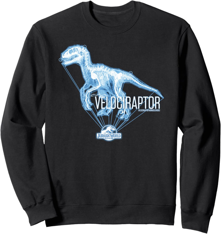 Jurassic World Velociraptor Hologram Title Logo Sweatshirt