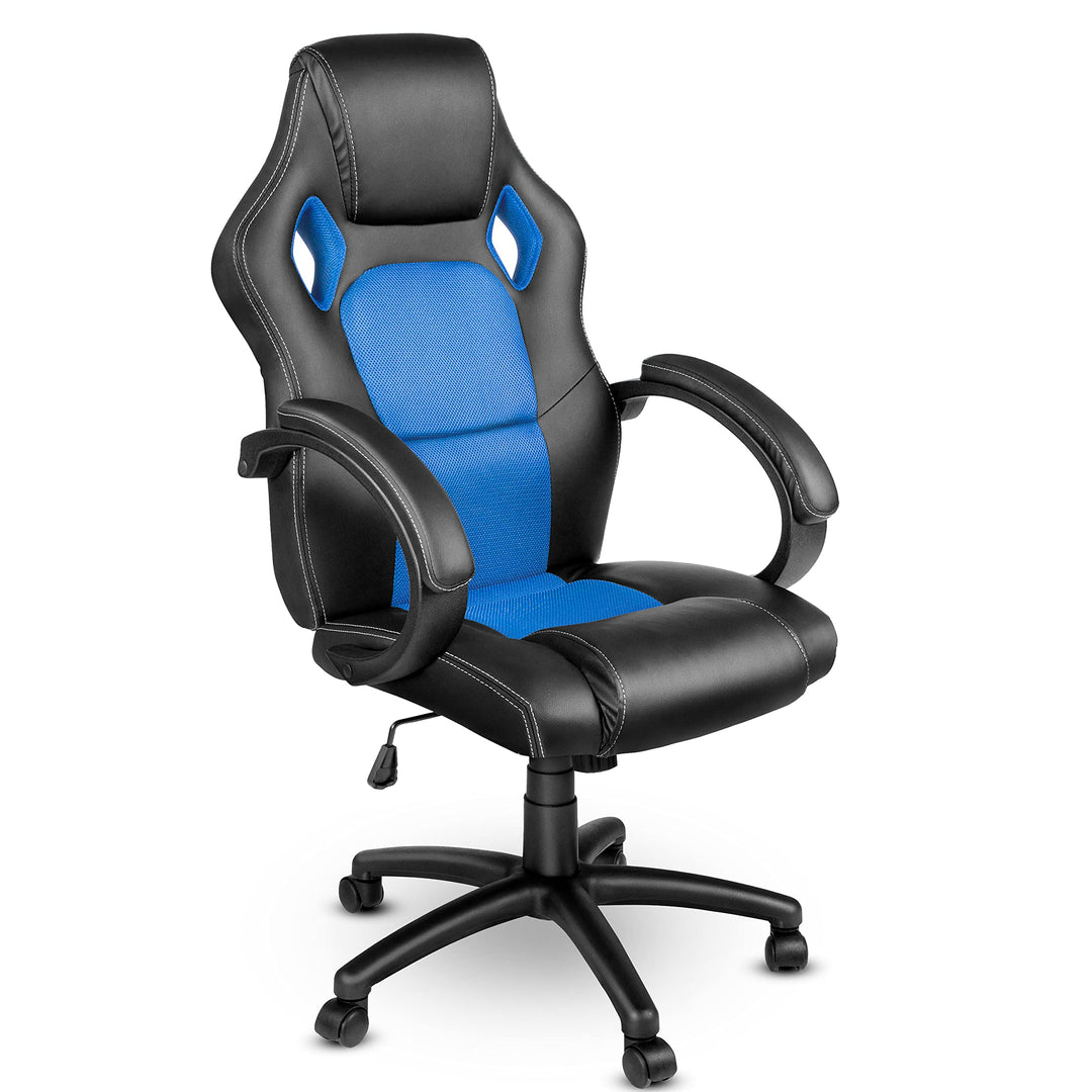 Racing Chefsessel Bürostuhl Drehstuhl 14 Farbvarianten, gepolsterte Armlehnen, Wippmechanik, Lift SG
