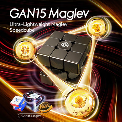 GAN 15 Maglev Zauberwürfel Magnetisch Speed Cube 3x3, Magischer Speed Cube, mit Flügelförmige Numeri