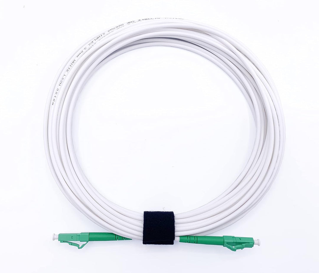 Elfcam® - 50m LWL Glasfaser-Kabel LC/APC auf LC/APC Stecker, Simplex 9/125μm Patchkabel, Lichtwellen