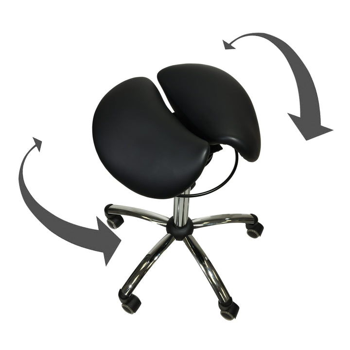Teqler Sattelshocker mit Swing-Mechanismus schwarz