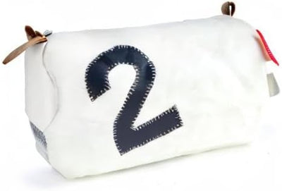 360° Kulturbeutel Tonne aus Segeltuch, Unisex Kulturtasche, Waschtasche Kosmetikbeutel, weiss Zahl g
