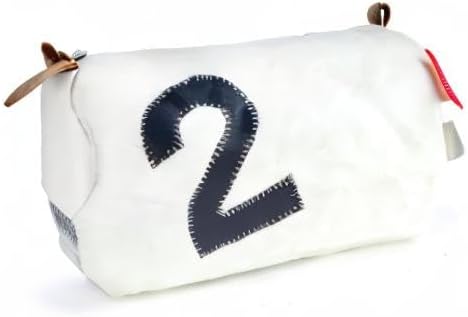 360° Kulturbeutel Tonne aus Segeltuch, Unisex Kulturtasche, Waschtasche Kosmetikbeutel, weiss Zahl g