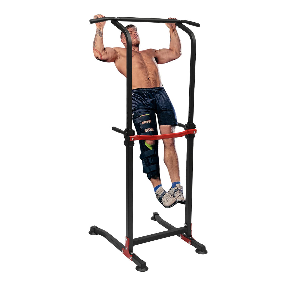Power Tower Dip Station, Klimmzugstange freistehend, Höhenverstellbar, Freistehend, Pull Up Bar, Fit