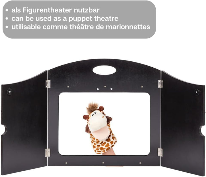 howa 4 in 1 Kamishibai Erzähltheater Schattentheater Figurentheater Holz für DIN A3 Bildkarten, mit