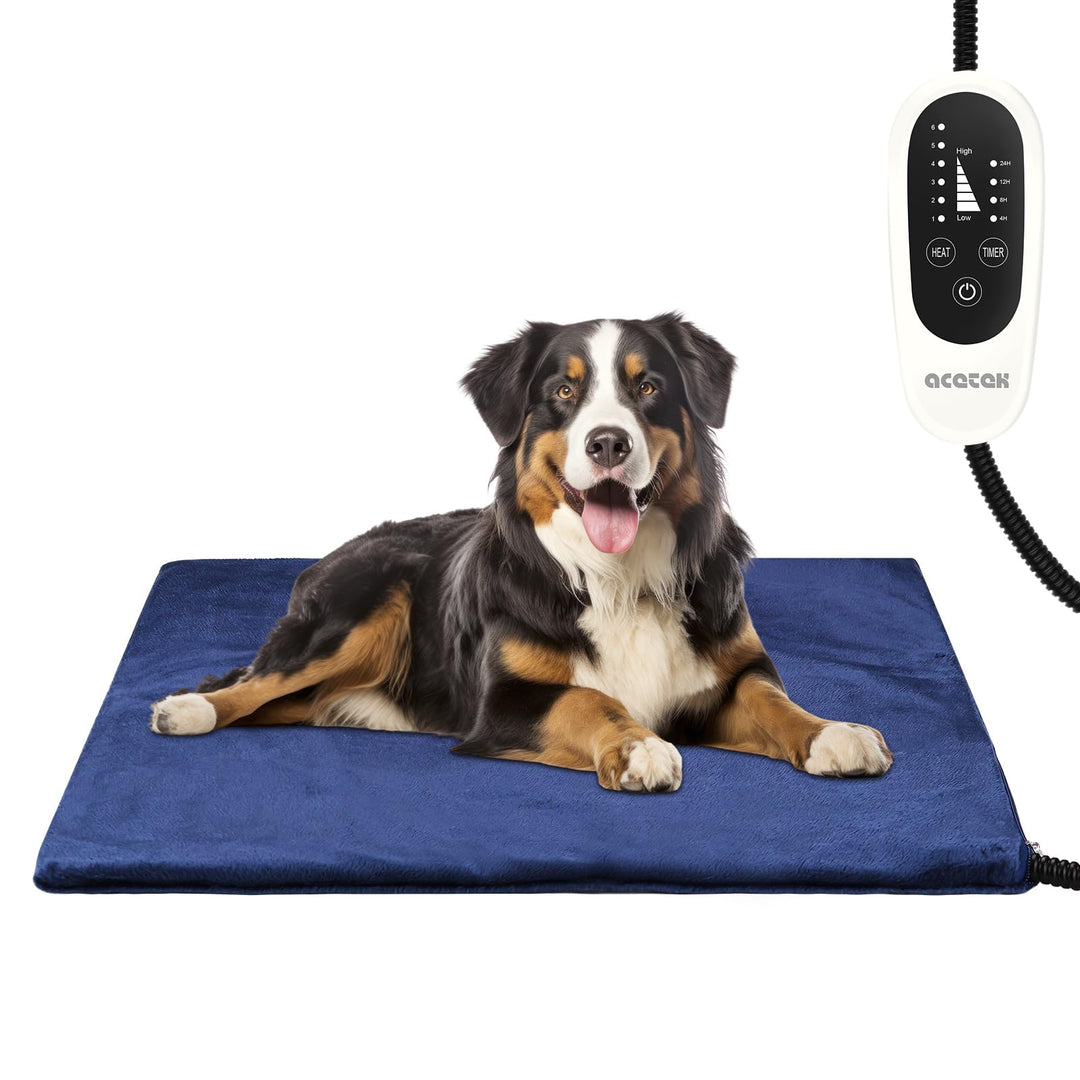 Haustier Heizdecke für Hund, Katze Heizkissen mit Timing & Temperatur Einstellbar Heizmatte für Neug