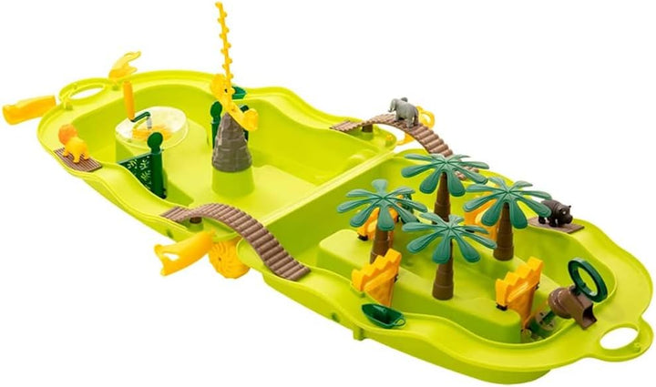 vidaXL Wasserspiel Koffer Jungle, Wasserbahn als Transportkoffer, Wasserspieltisch für Kinder ab 12