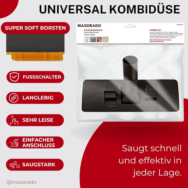Kombidüse 35mm Bodendüse Staubsauger Staubsaugerdüse 35mm Düse Ersatzteil für kompatibel mit Lidl Pa
