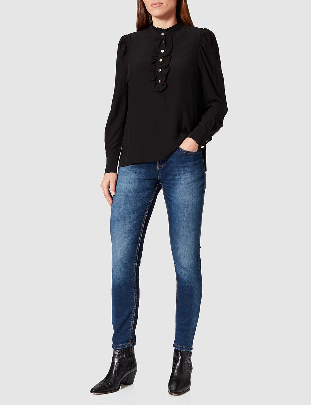 Freequent Damen Fqapril-sh Hemd S Schwarz, S Schwarz