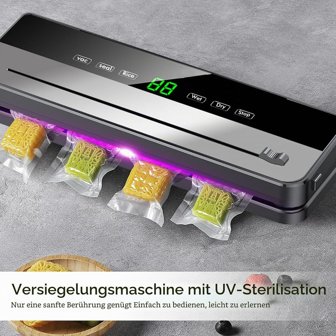 Vakuumiergerät, Vakuumierer, Folienschweissgerät, Abnehmbare Vacuumiergeraet, mit 10 Stück Vakuumier