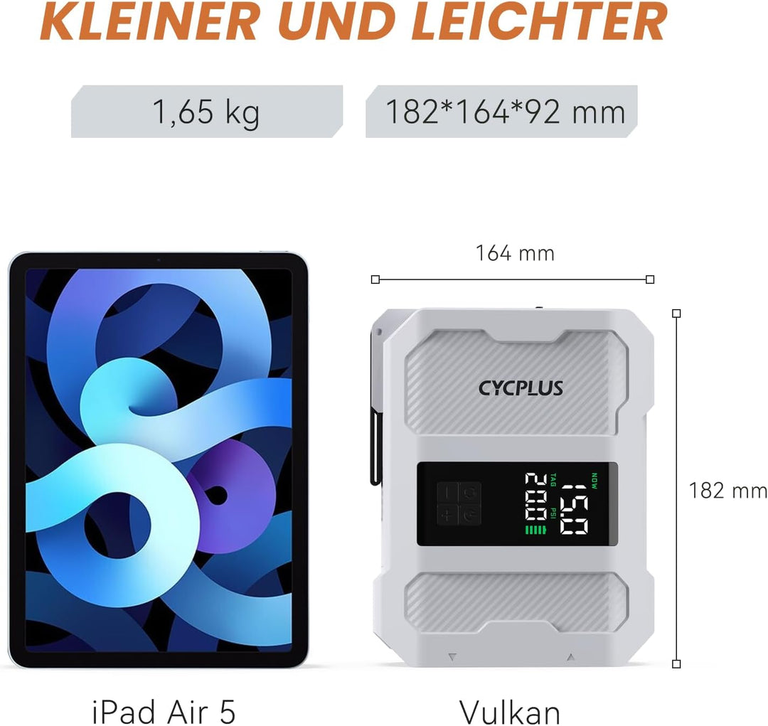 CYCPLUS SUP Pumpe, 20PSI, 5200mAh Akku, Aufpumpen &amp; Ablassen | Zwei-Stufen-Aufpumpen, Auto-Stopp &amp; D